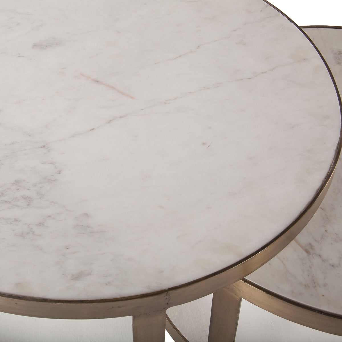 Home Trends & Design Michaelangelo 36" Nesting Coffee Table with White Marble — Natural