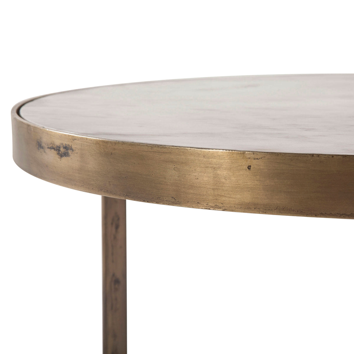 Home Trends & Design Michaelangelo 36" Nesting Coffee Table with White Marble — Natural