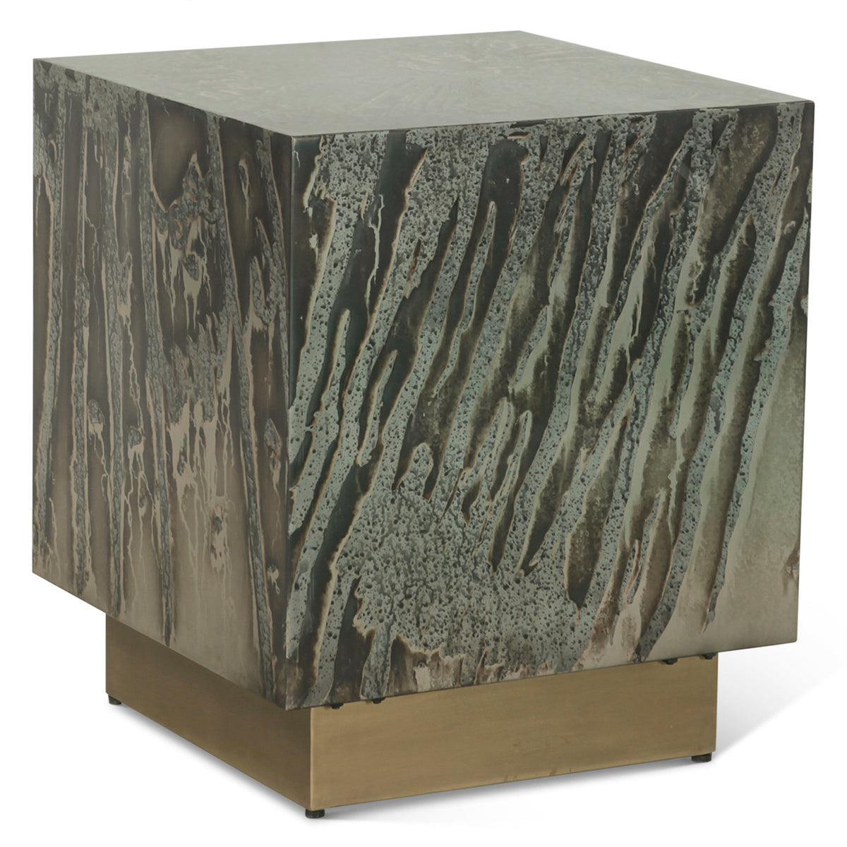 Home Trends Direct Mojave 20" Side Table — Desert Patina with Brass Base