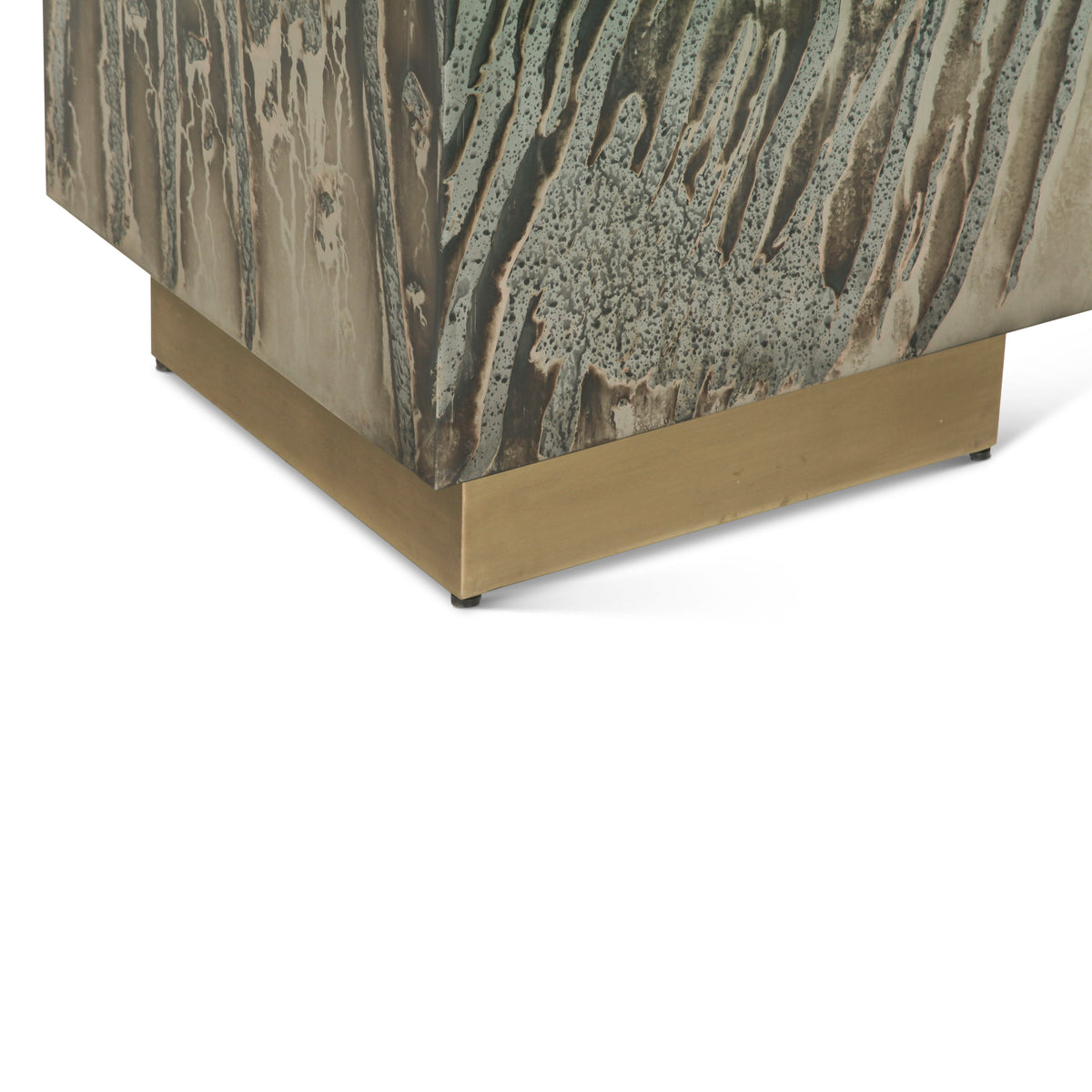 Home Trends Direct Mojave 20" Side Table — Desert Patina with Brass Base