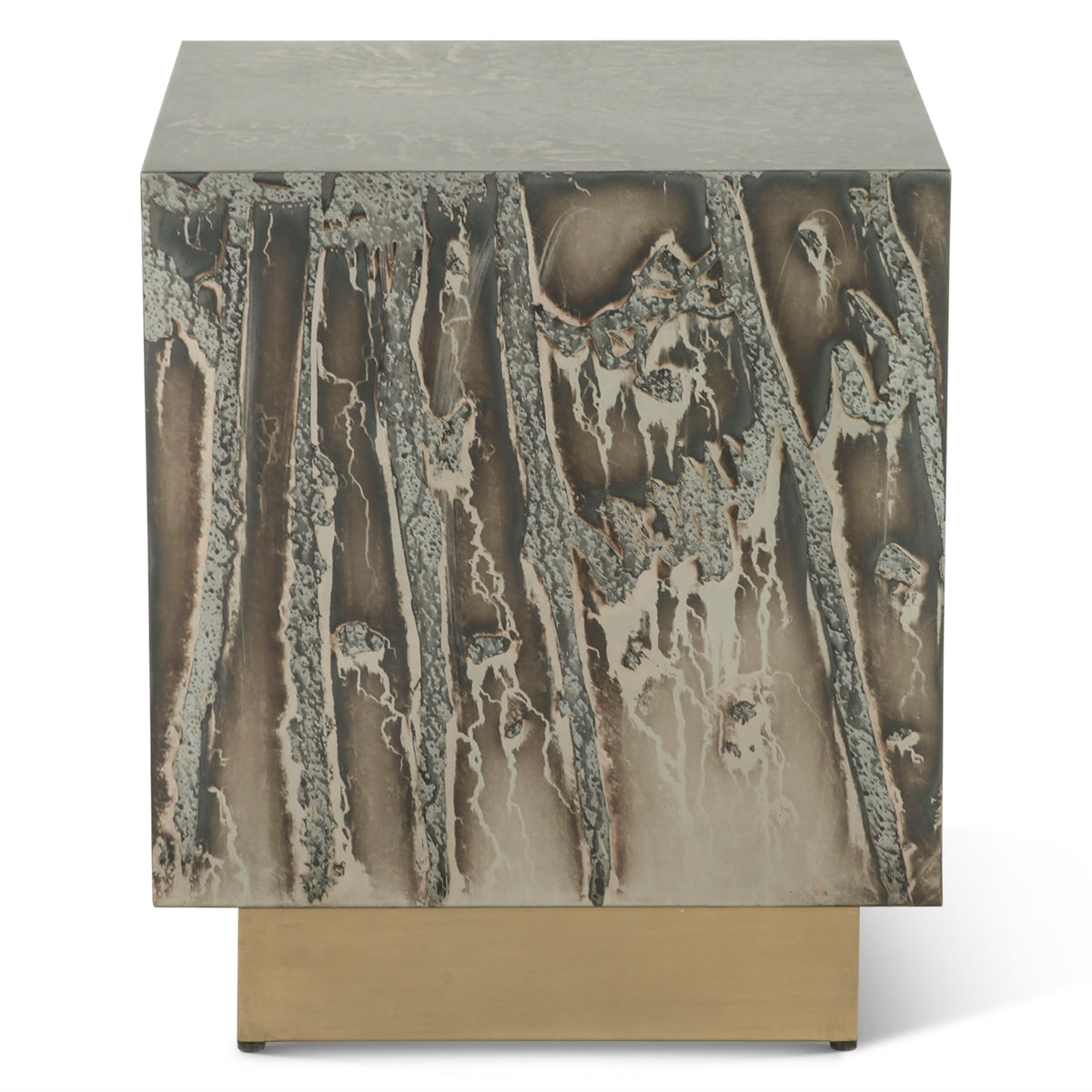 Home Trends Direct Mojave 20" Side Table — Desert Patina with Brass Base