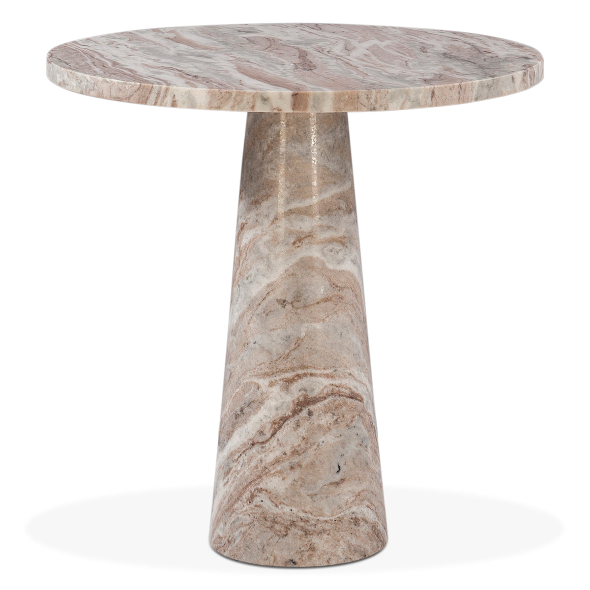 Home Trends & Design Nile 30" Round Dining Table — Brown Toronto Marble