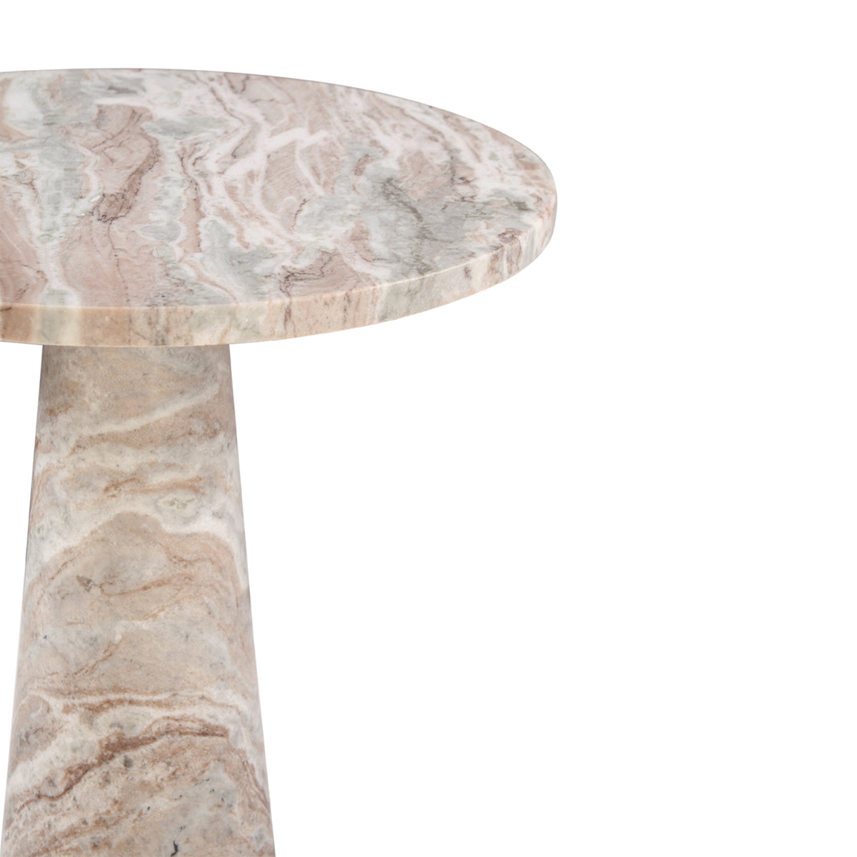 Home Trends & Design Nile 30" Round Dining Table — Brown Toronto Marble