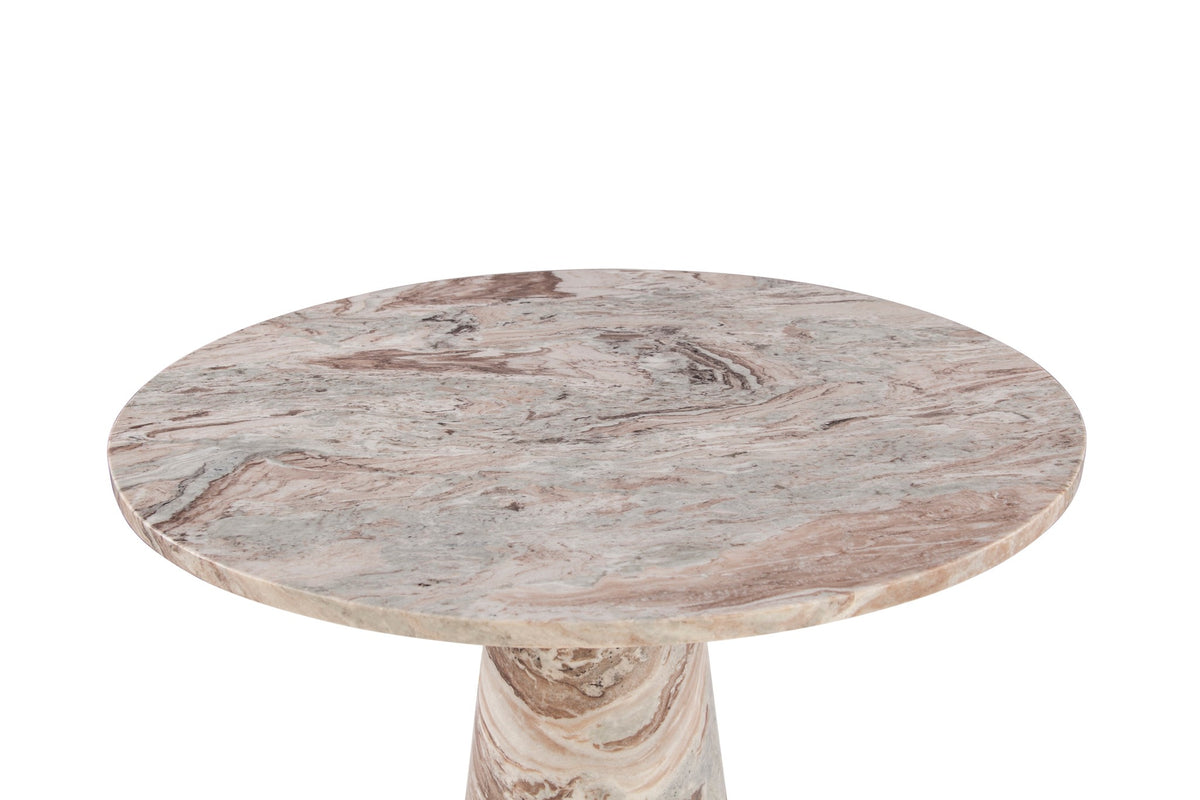 Home Trends & Design Nile 48" Round Dining Table — Brown Toronto Marble