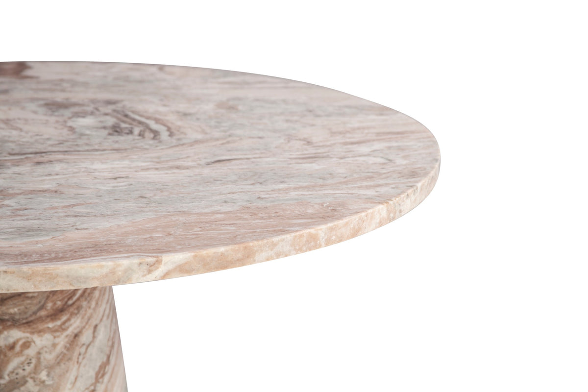Home Trends & Design Nile 48" Round Dining Table — Brown Toronto Marble