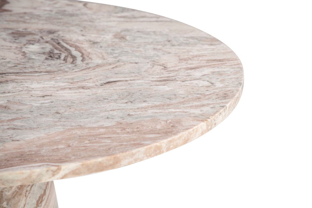 Home Trends & Design Nile 48" Round Dining Table — Brown Toronto Marble