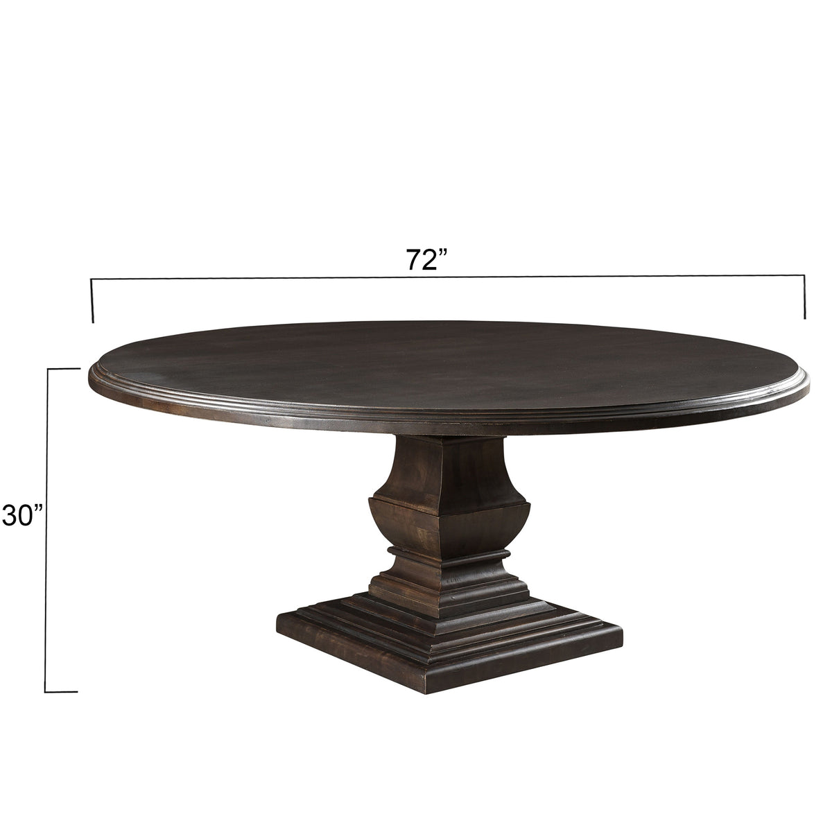 Home Trends & Design Nimes Round Dining Table — Vintage Brown