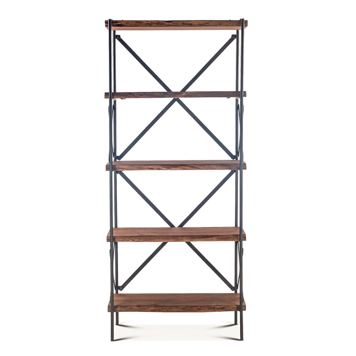 Home Trends & Design Organic Forge 34" Tall Bookshelf — Raw Walnut