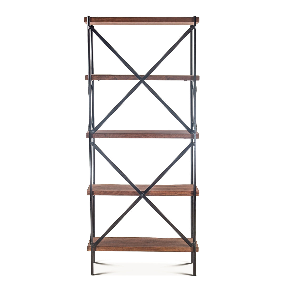Home Trends & Design Organic Forge 34" Tall Bookshelf — Raw Walnut