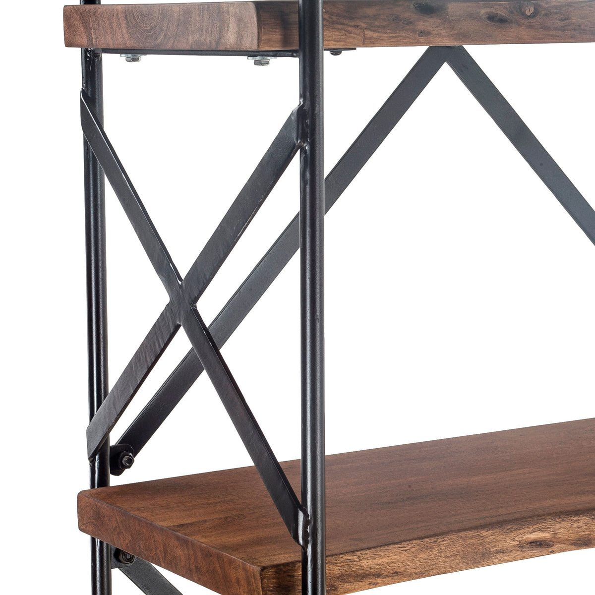 Home Trends & Design Organic Forge 34" Tall Bookshelf — Raw Walnut