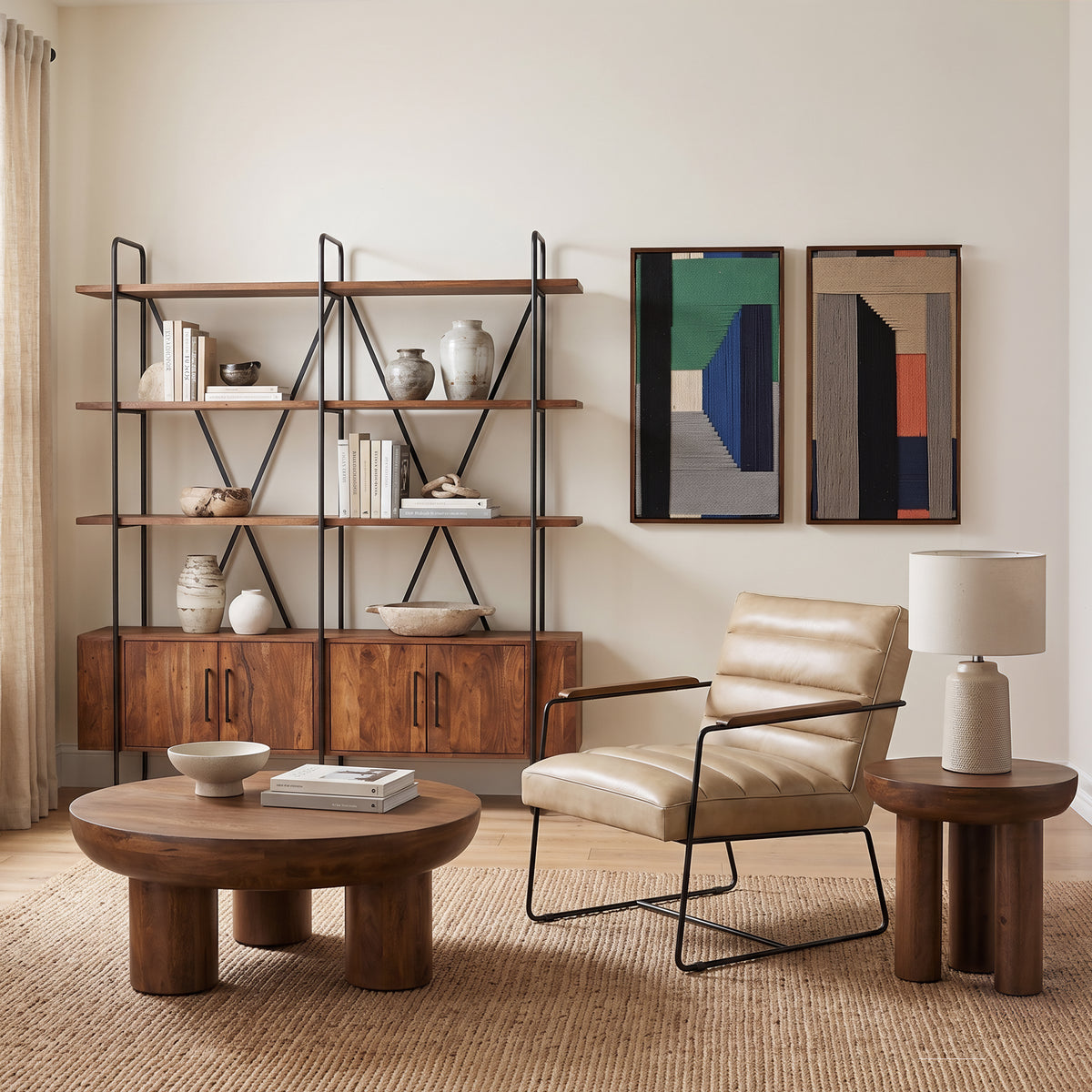 Home Trends & Design Palermo 39" Round Coffee Table — Acorn Brown
