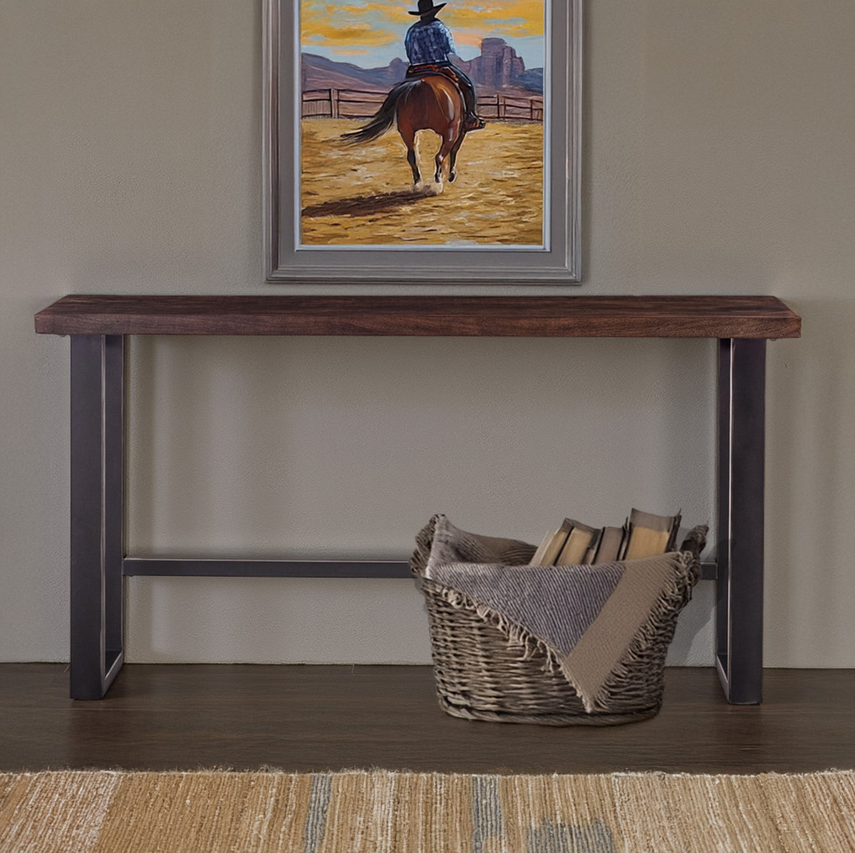 Home Trends & Design Paso Robles 70" Sofa Back Console Table — Tawny Brown