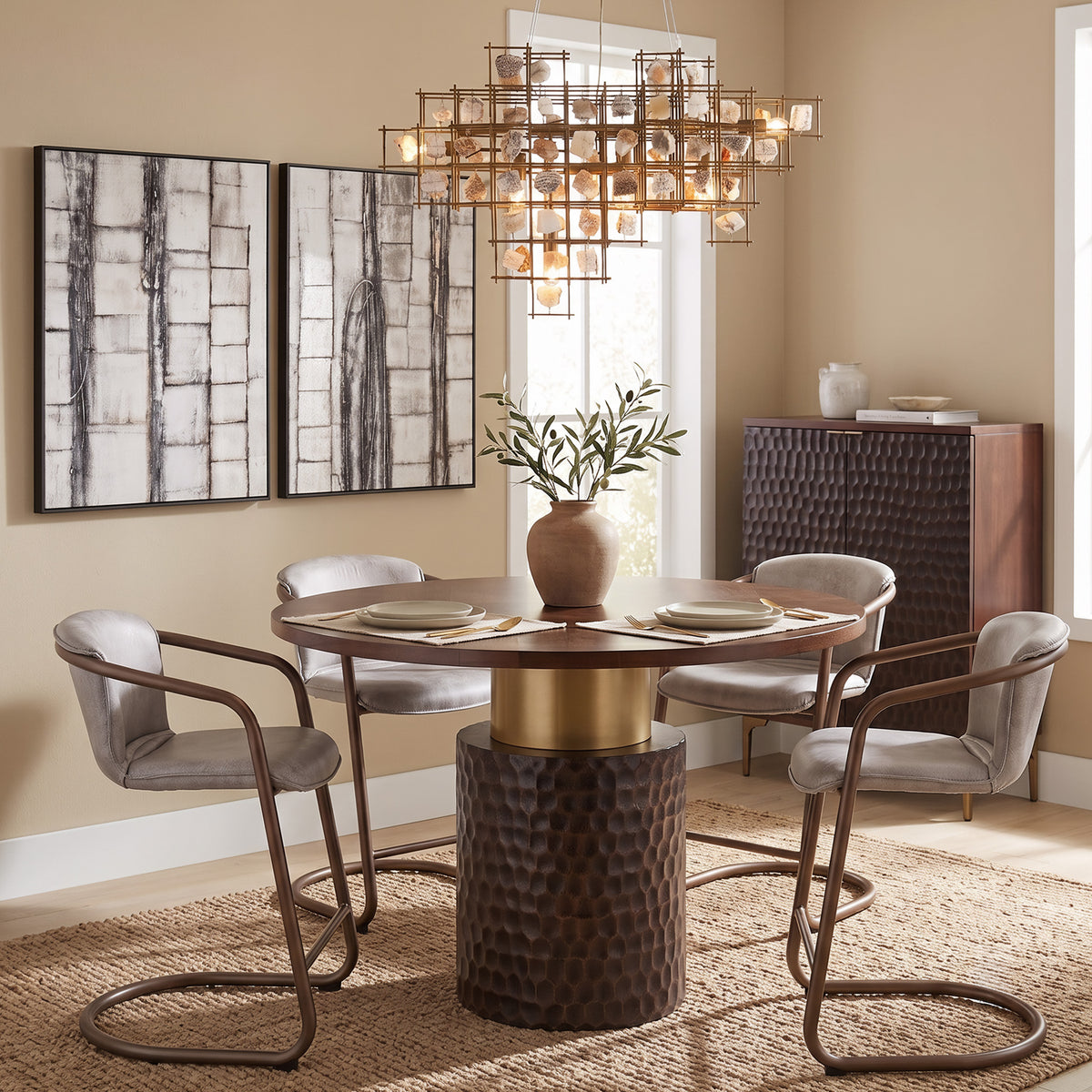 Home Trends & Design Santa Cruz 48" Round Gathering Table — Two Toned