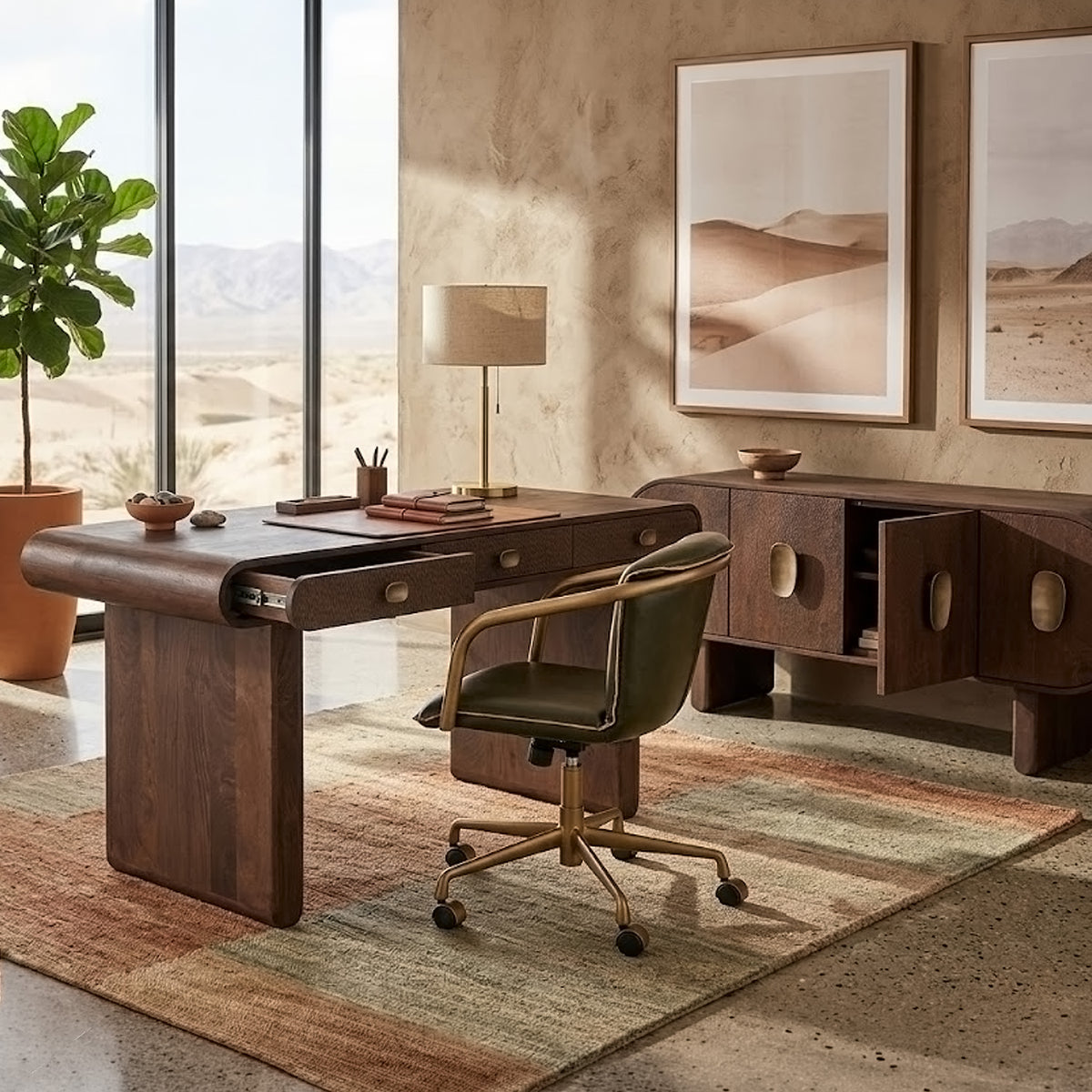 Home Trends Direct San Juan 59" Office Desk — Royal Brown
