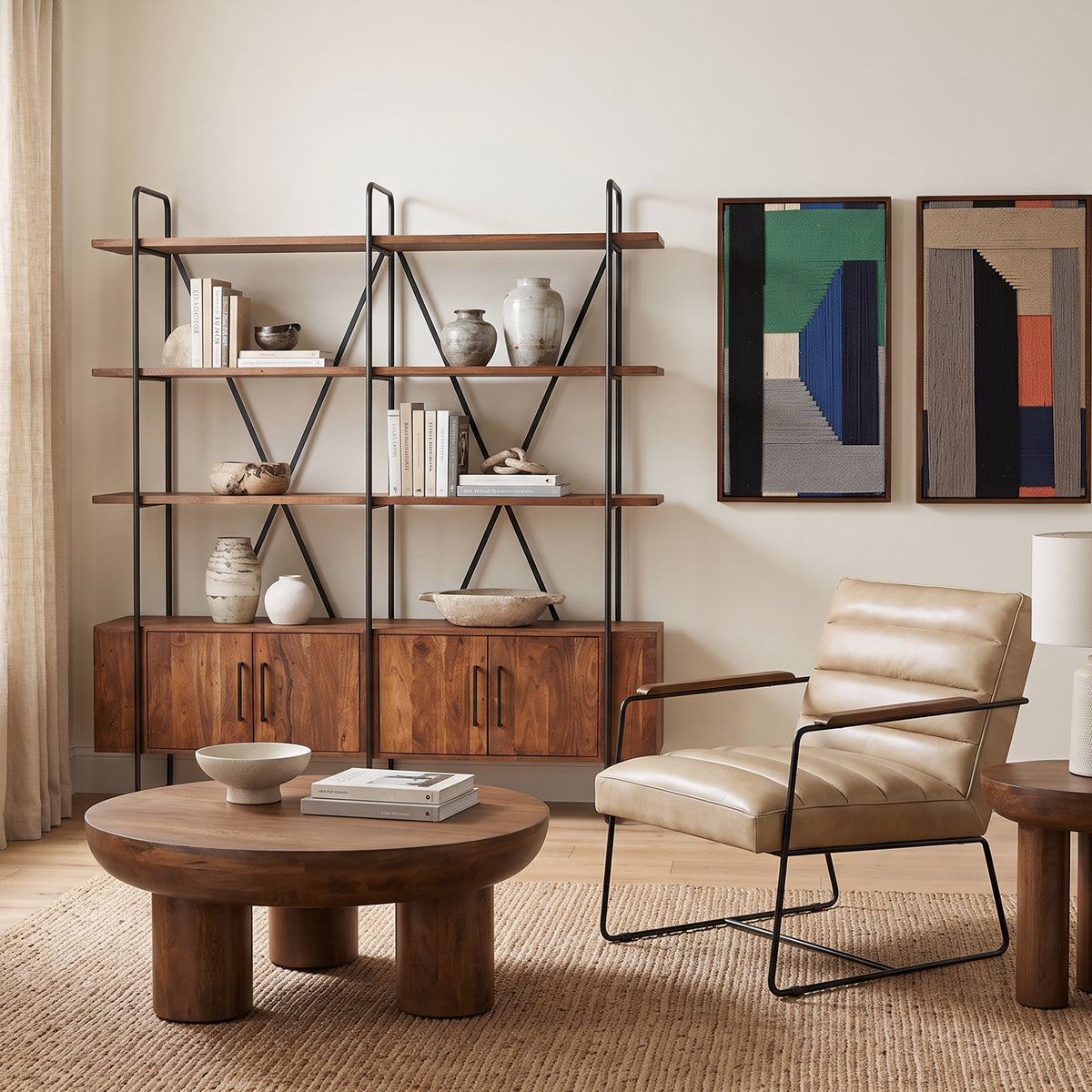 Home Trends & Design Verbania 75" Bookshelf — Pecan Brown