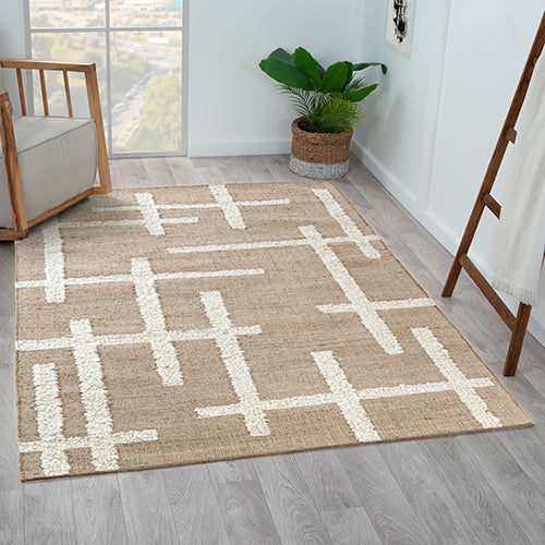 LR Home Elize Rug — Natural / Ivory