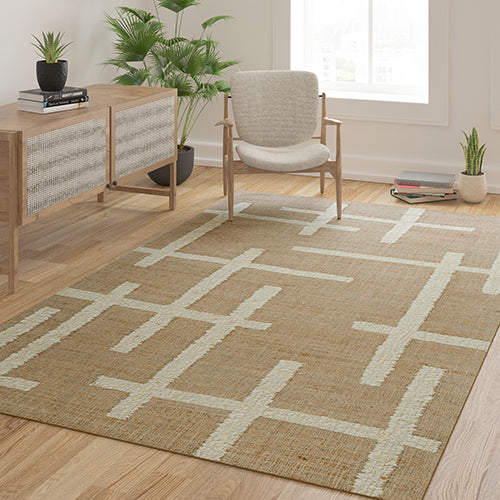 LR Home Elize Rug — Natural / Ivory