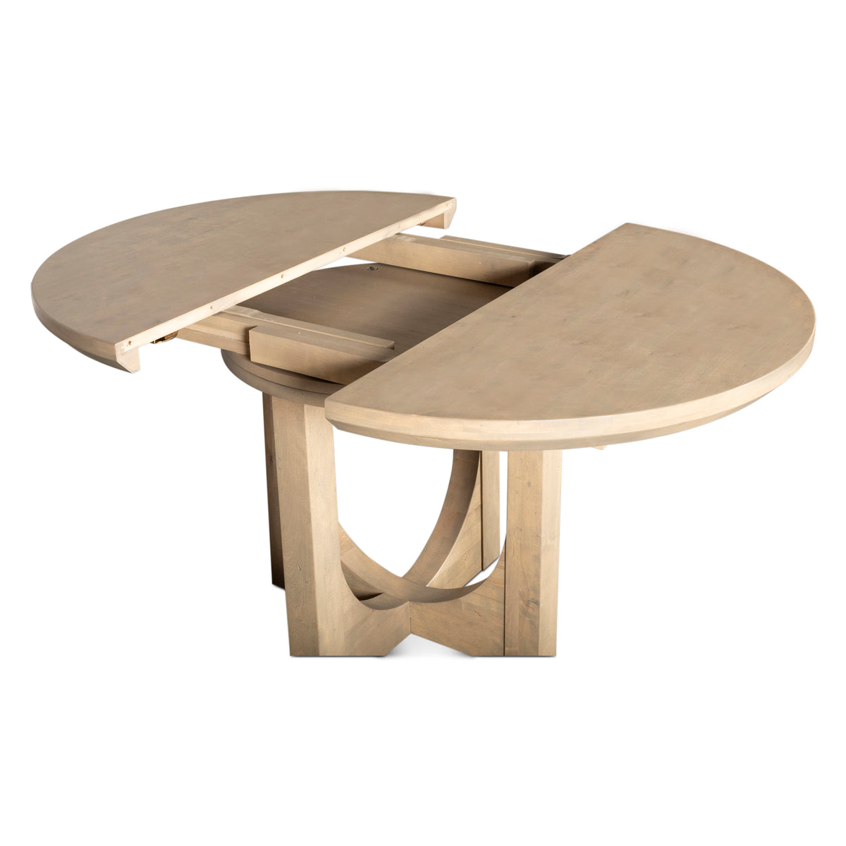 Home Trends Direct Grassroots Mission 42-60" Round Extension Dining Table — Gray Birch