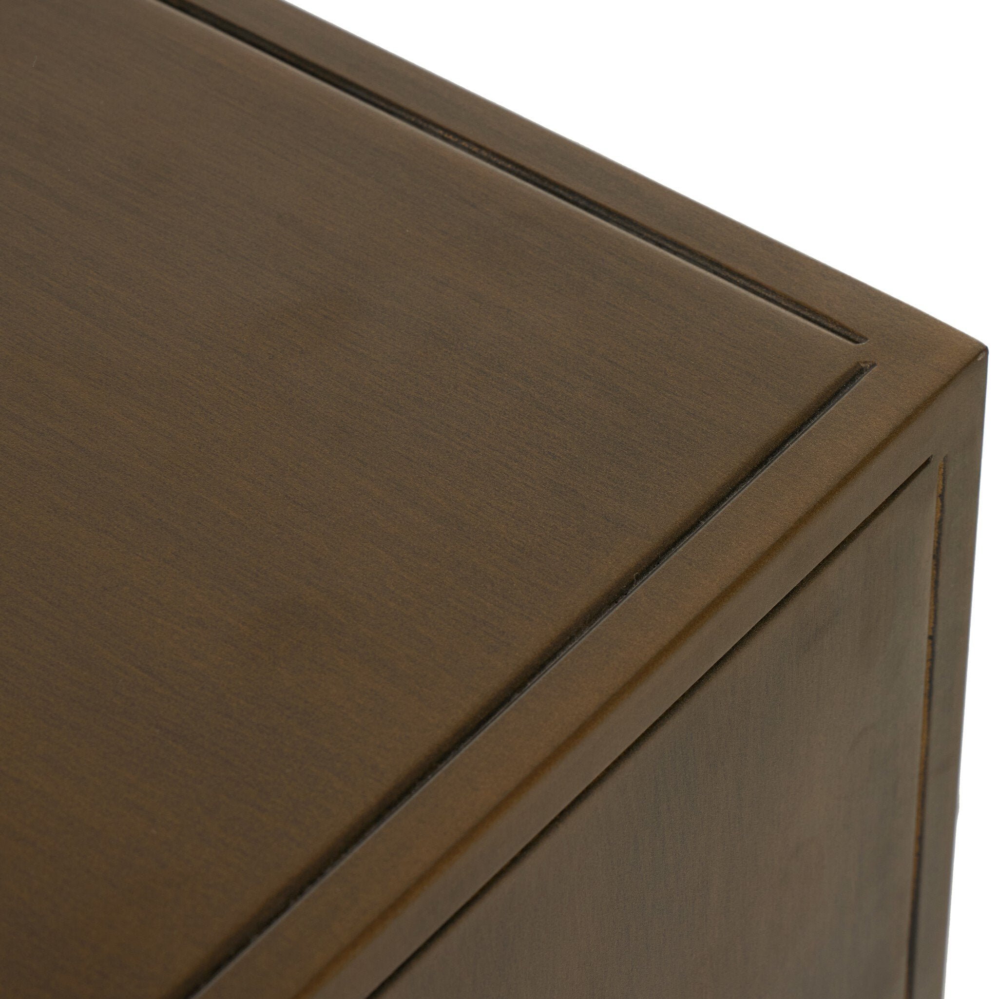 Four Hands Sunburst Cabinet Nightstand — Sunburst Etched Aged Brass PC-Gunmetal-Aged Brass PC