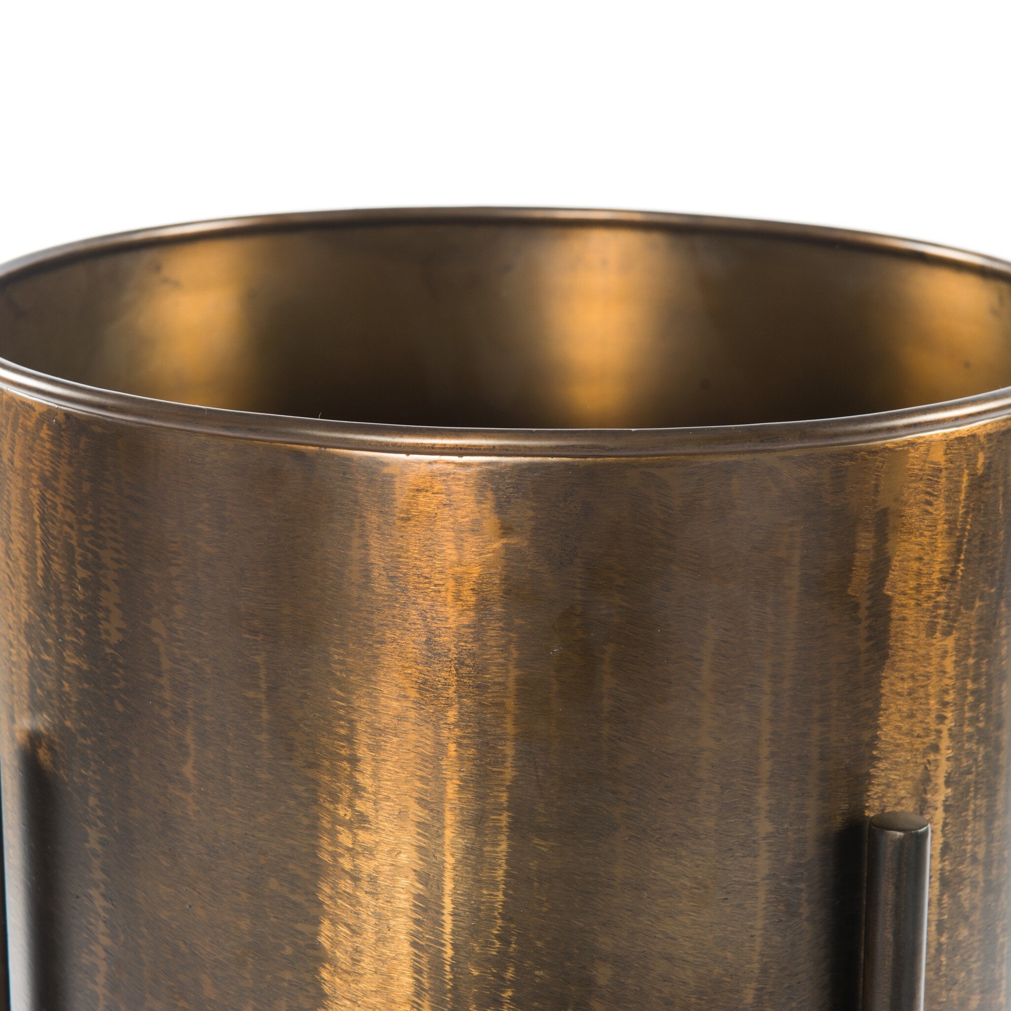 Four Hands Jed Planter — Weathered Brass-Dark Brass