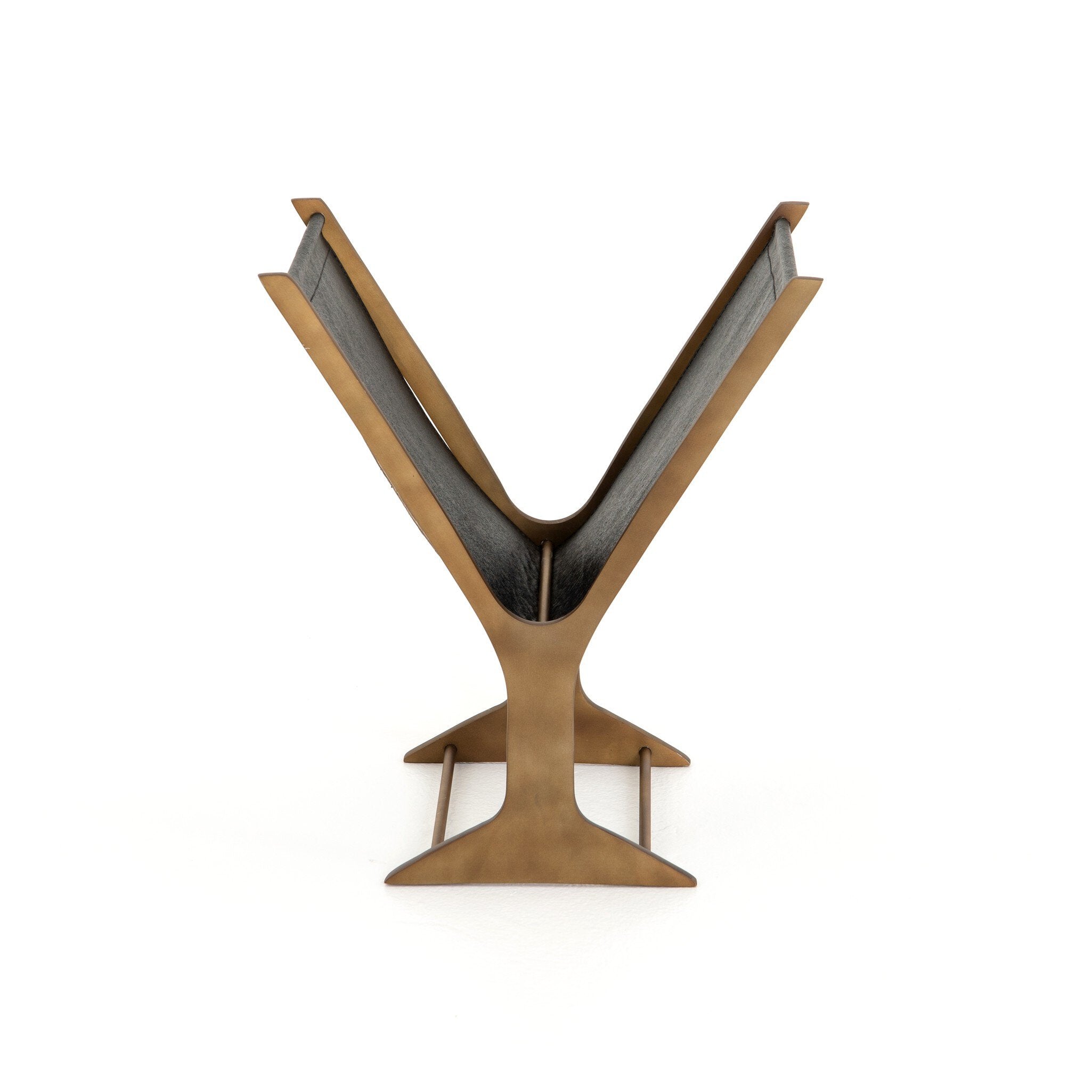 Four Hands Feldman Magazine Rack — Perforated Black-Rustic Brass