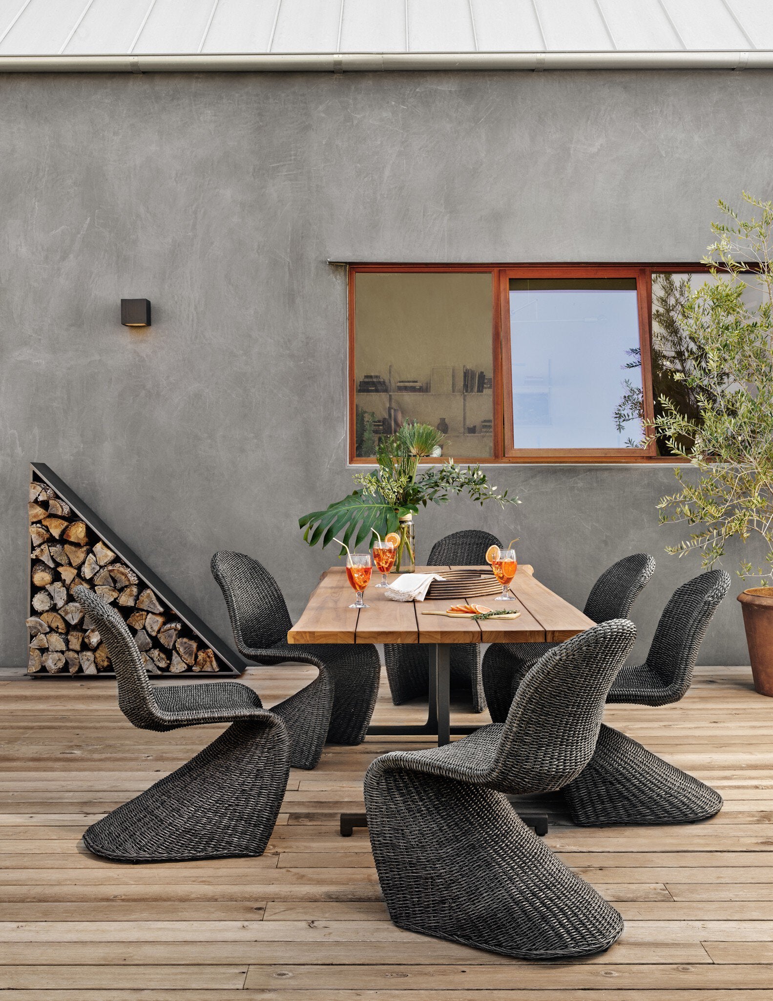 Four Hands Portia Outdoor Dining Chair — Vintage Coal