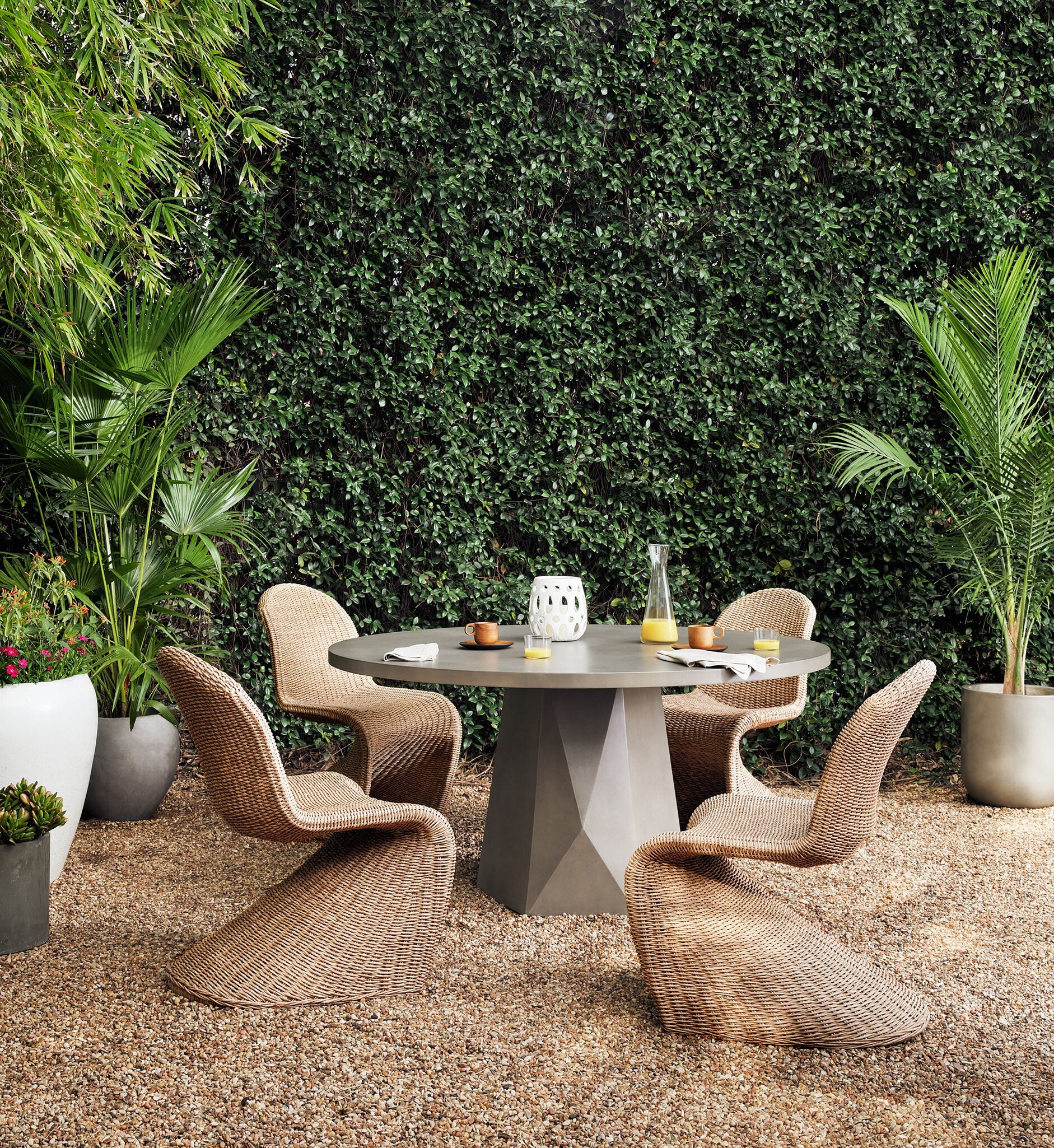 Four Hands Portia Outdoor Dining Chair — Vintage White