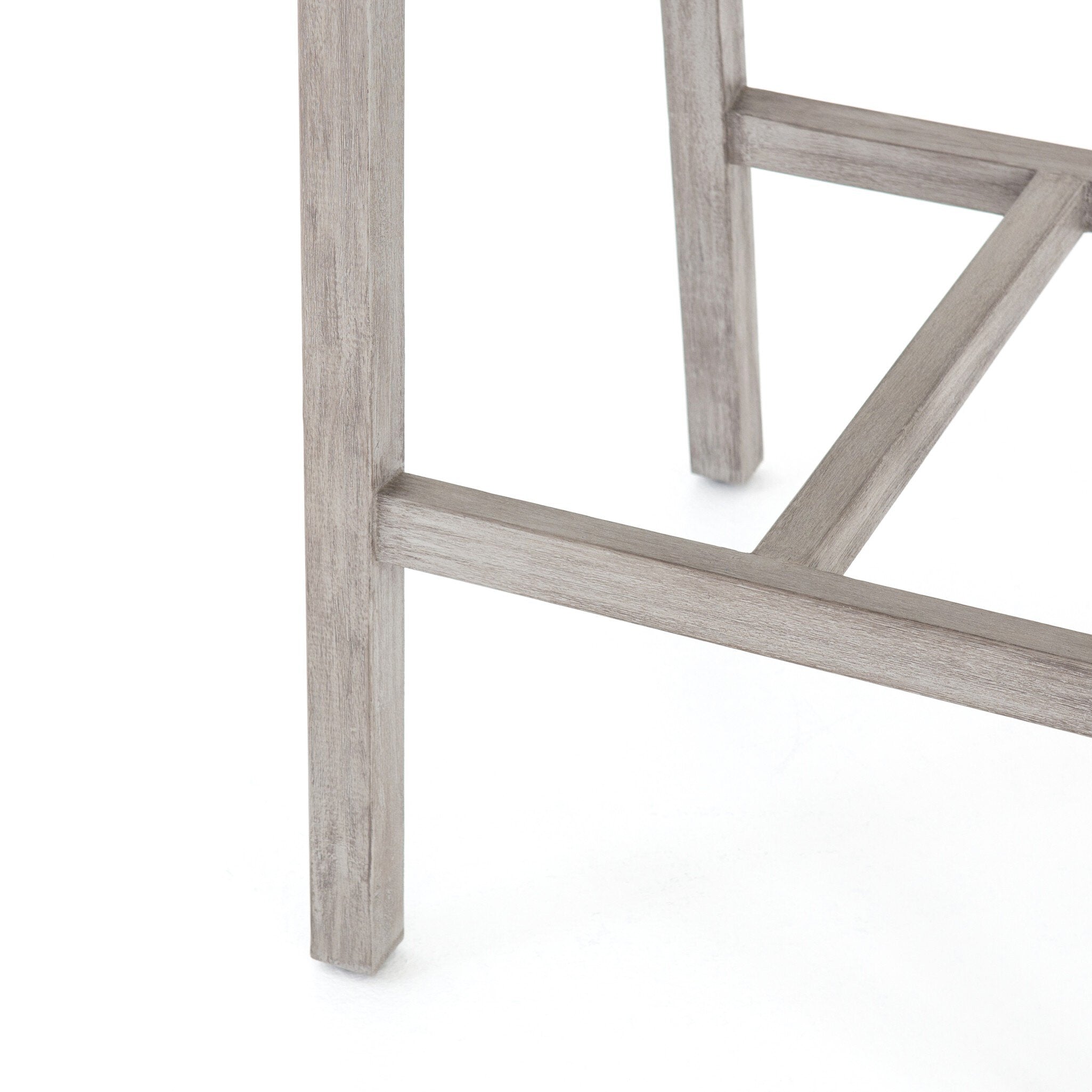 Four Hands Delano Outdoor Bar + Counter Stool — Weathered Grey-FSC-Thick Dark Grey Rope-Bar