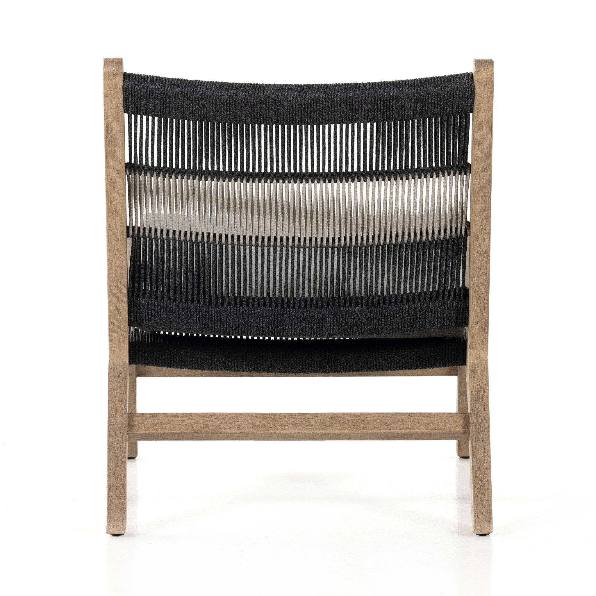 Four Hands Julian Outdoor Chair — Washed Brown-FSC-Dark Grey Rope-Grey Rope