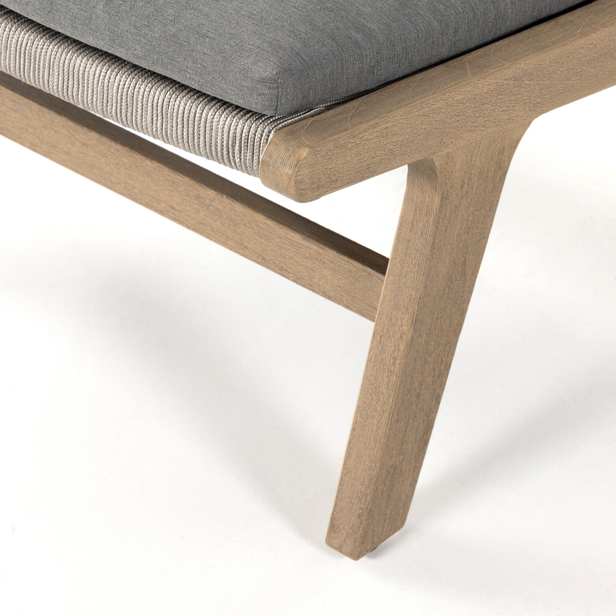 Four Hands Julian Outdoor Chair — Washed Brown-FSC-Dark Grey Rope-Grey Rope