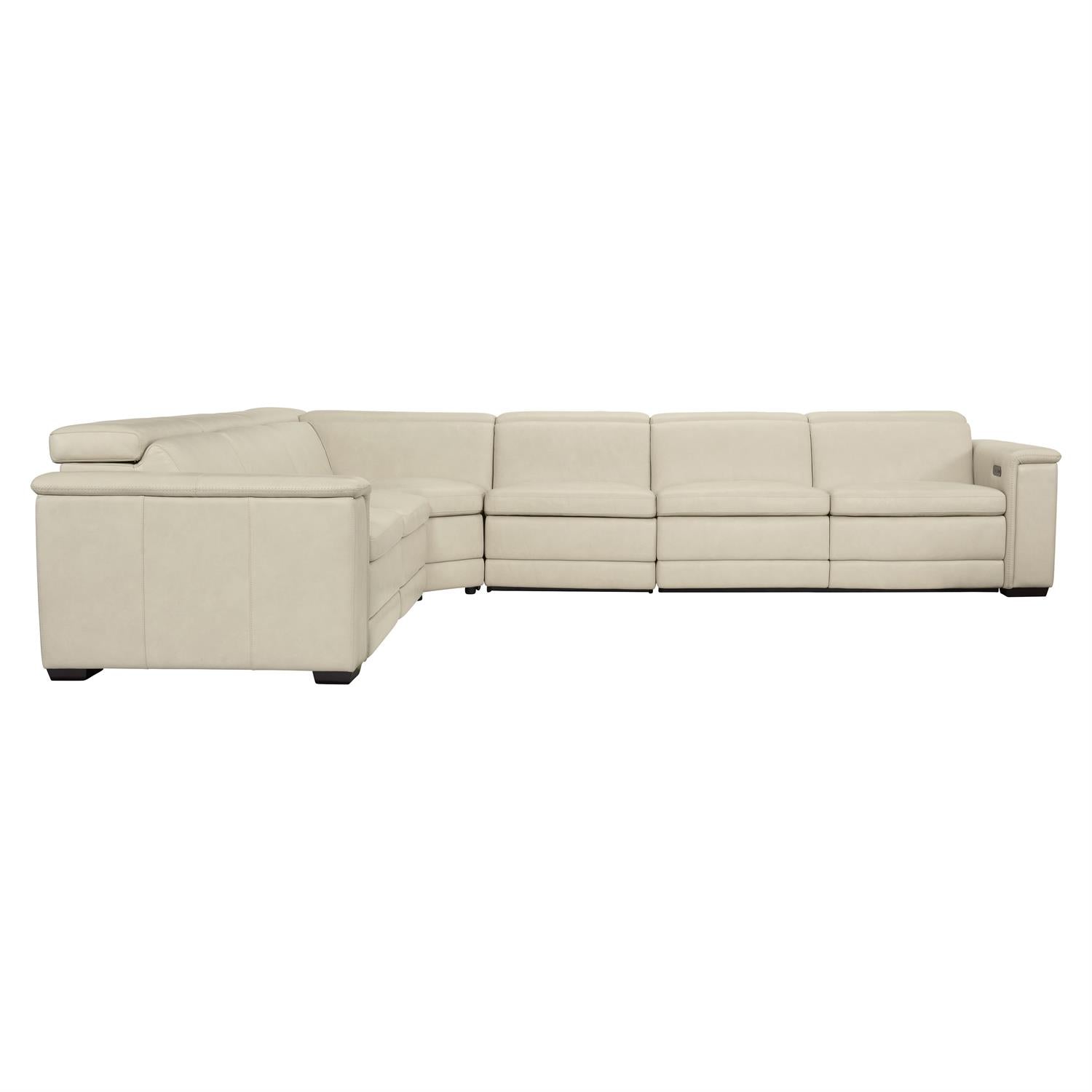 Bernhardt Lioni Leather Power Motion Sectional — 4-Piece, Cream