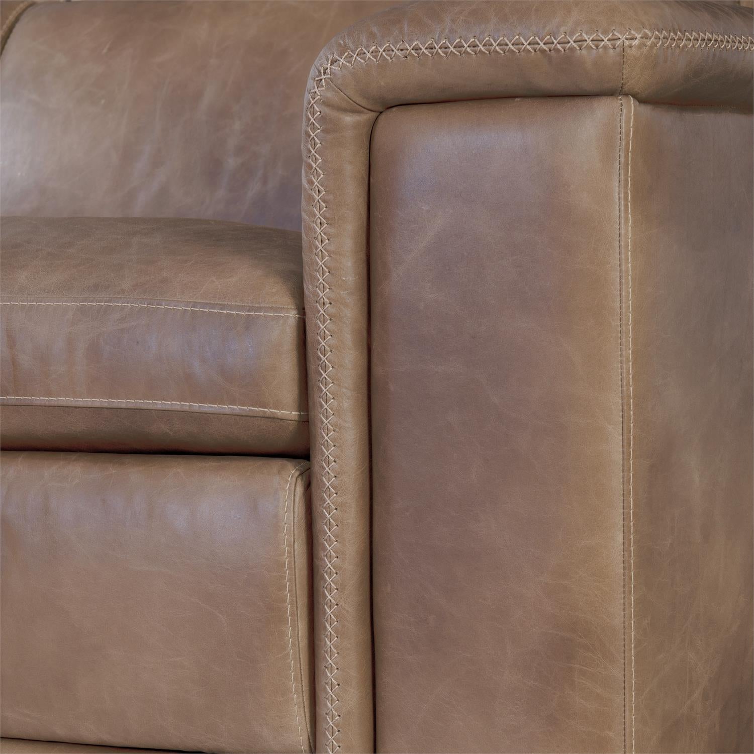Bernhardt Lioni Leather Power Motion Sectional — 3-Piece, Vintage Brown