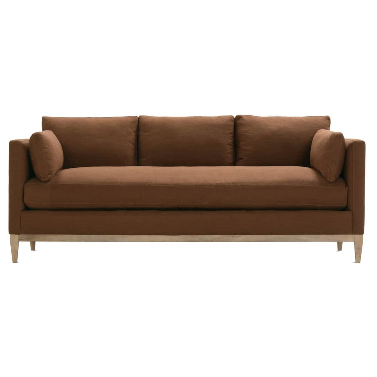 Rowe Furniture Leo 86" Bench Cushion Sofa — Brown - Performance Linen