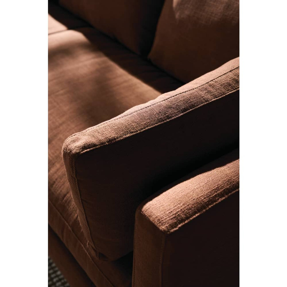 Rowe Furniture Leo 86" Bench Cushion Sofa — Brown - Performance Linen