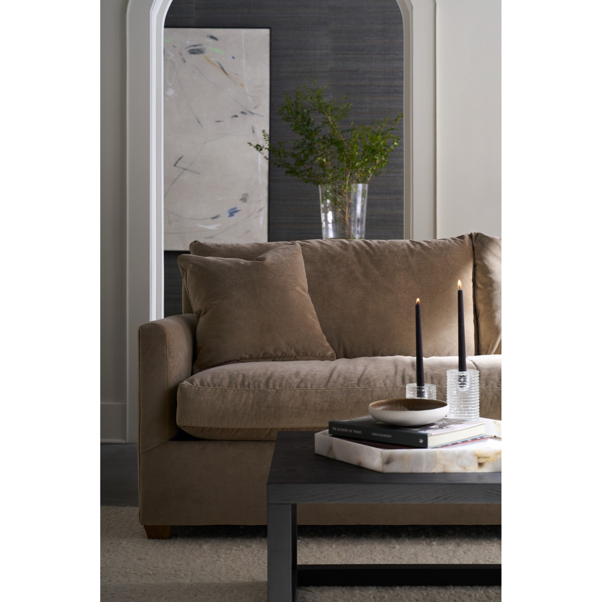 Rowe Furniture Lilah Sofa — Fawn Brushed Velvet