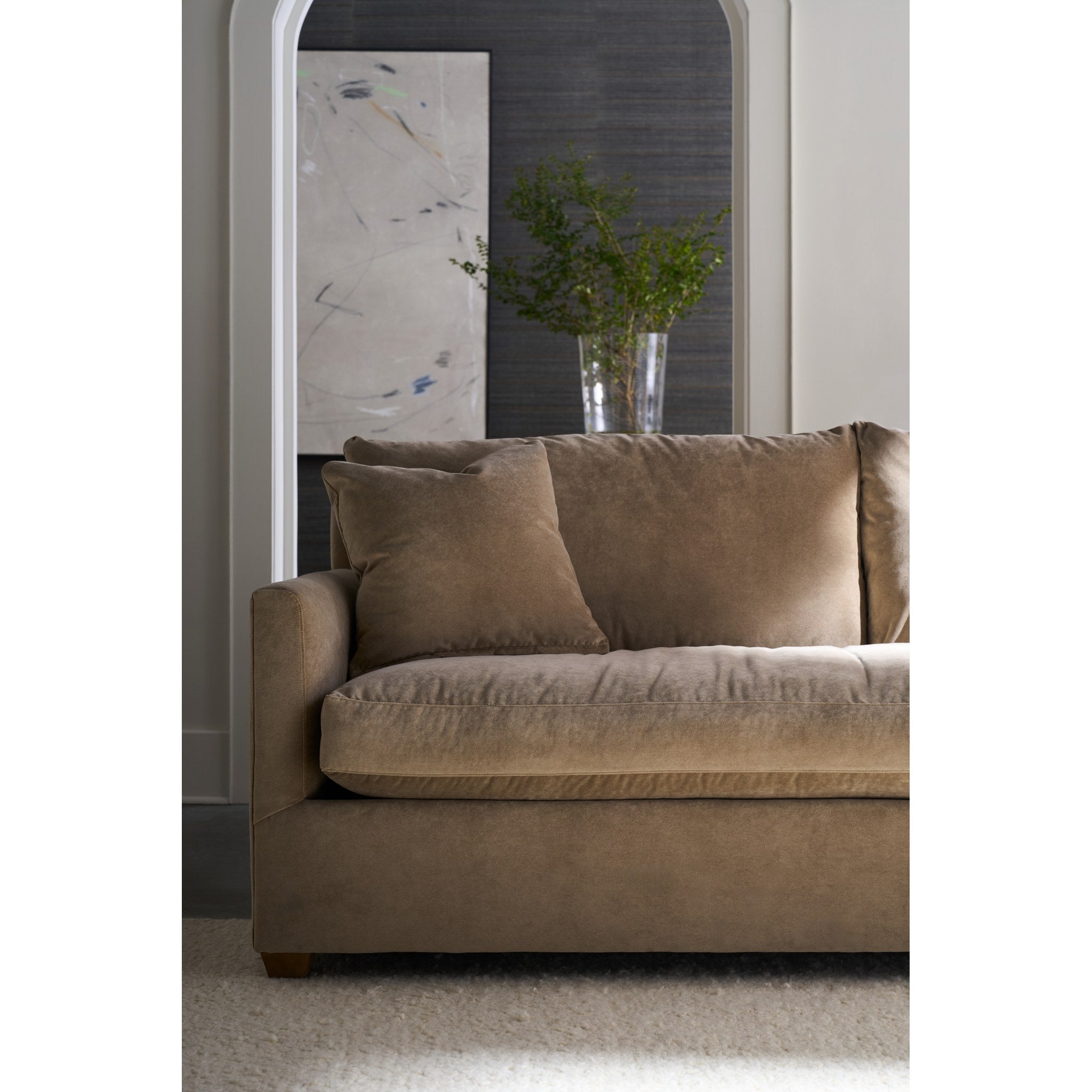 Rowe Furniture Lilah Sofa — Fawn Brushed Velvet