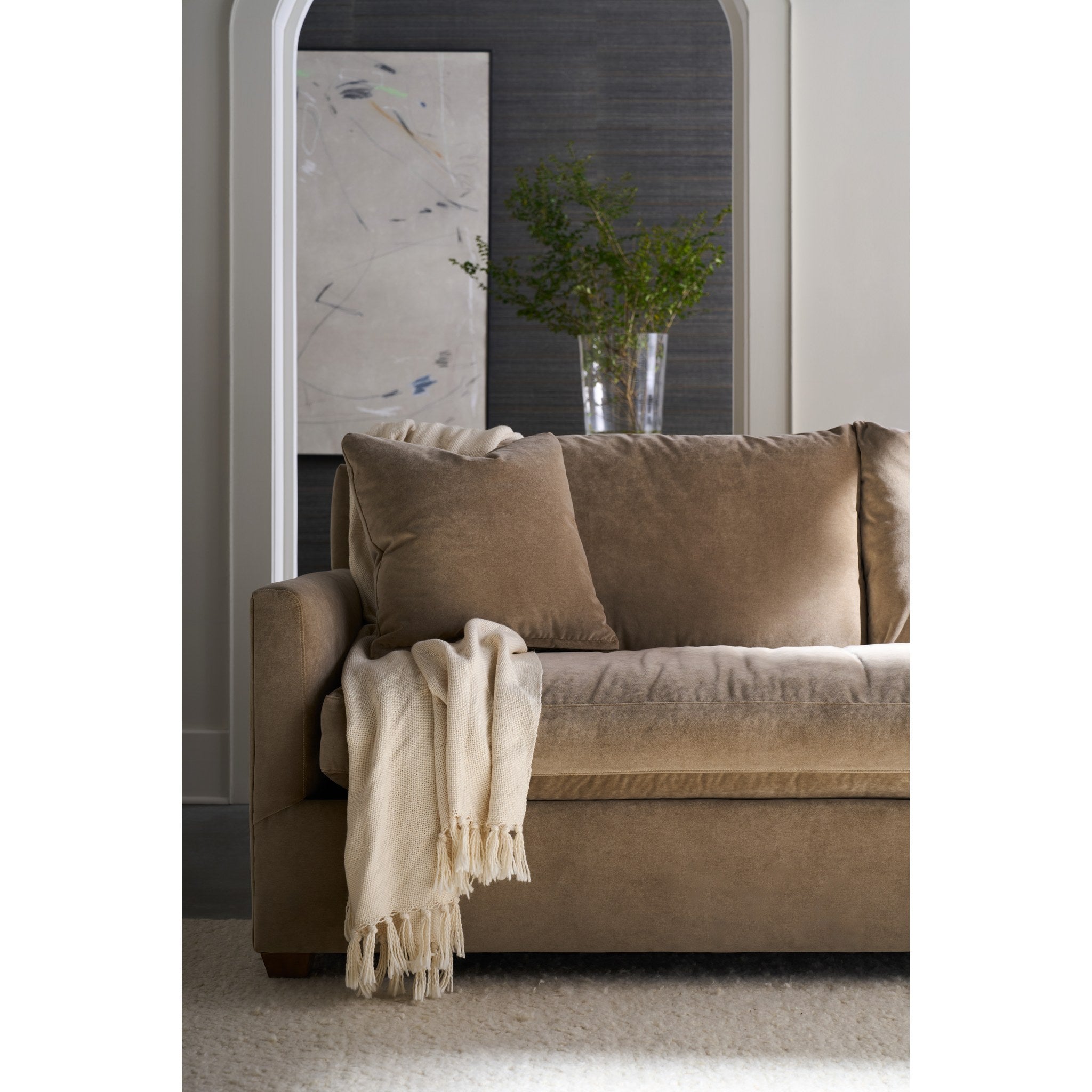 Rowe Furniture Lilah Sofa — Fawn Brushed Velvet