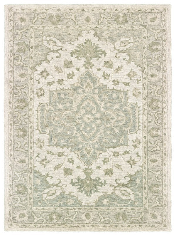 LR Home Modern Traditions Rug — Sea Green / Gray