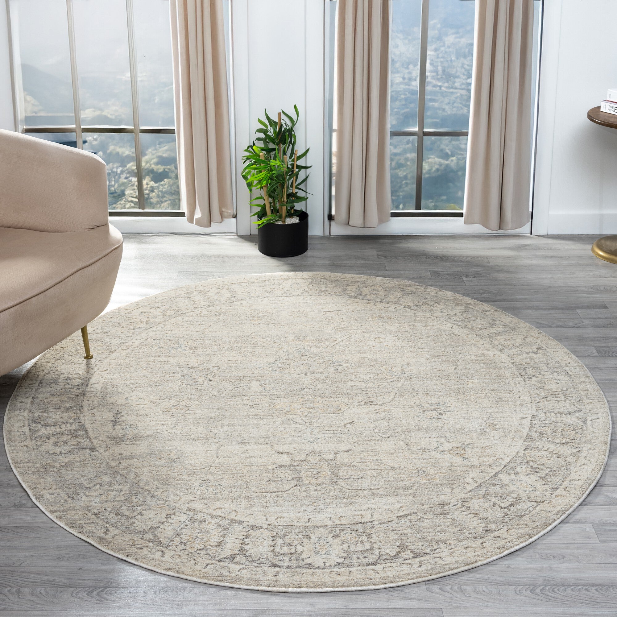 LR Home Monaco Rug — Beige/Stone Blue