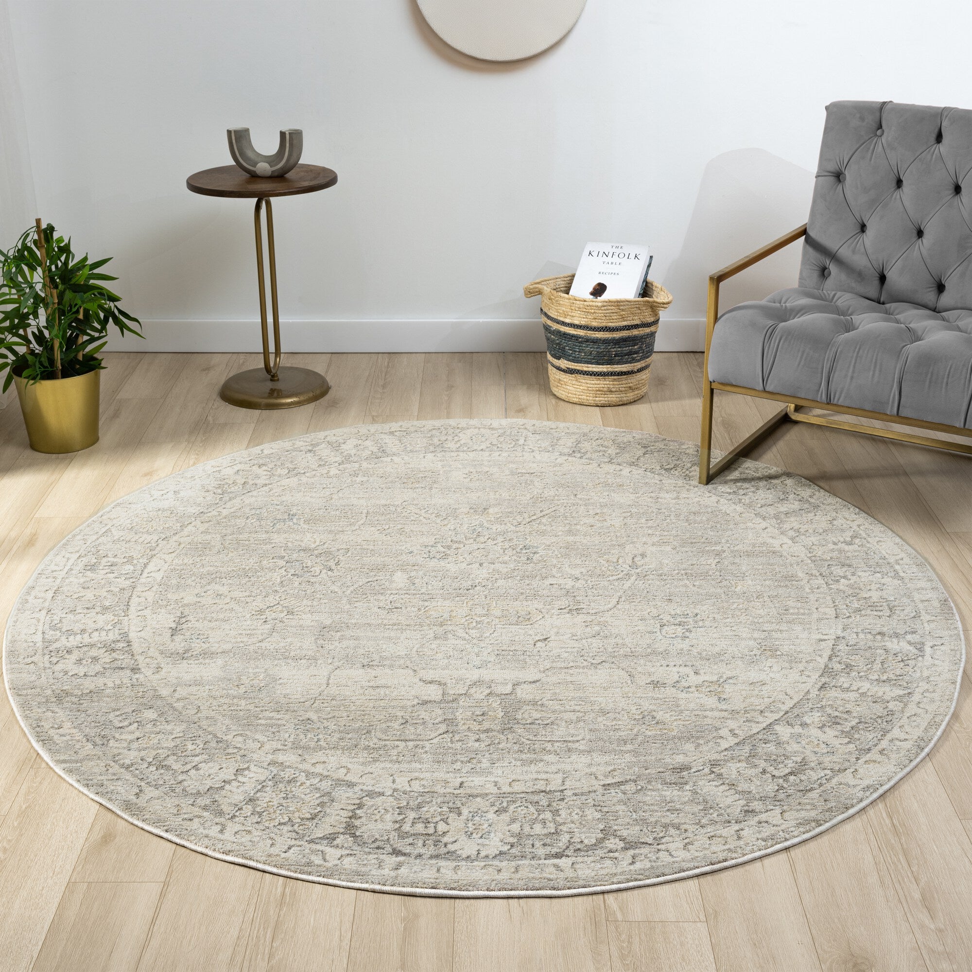 LR Home Monaco Rug — Beige/Stone Blue