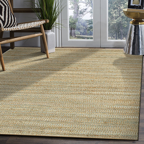 LR Home Naturals Rug — Spa Blue