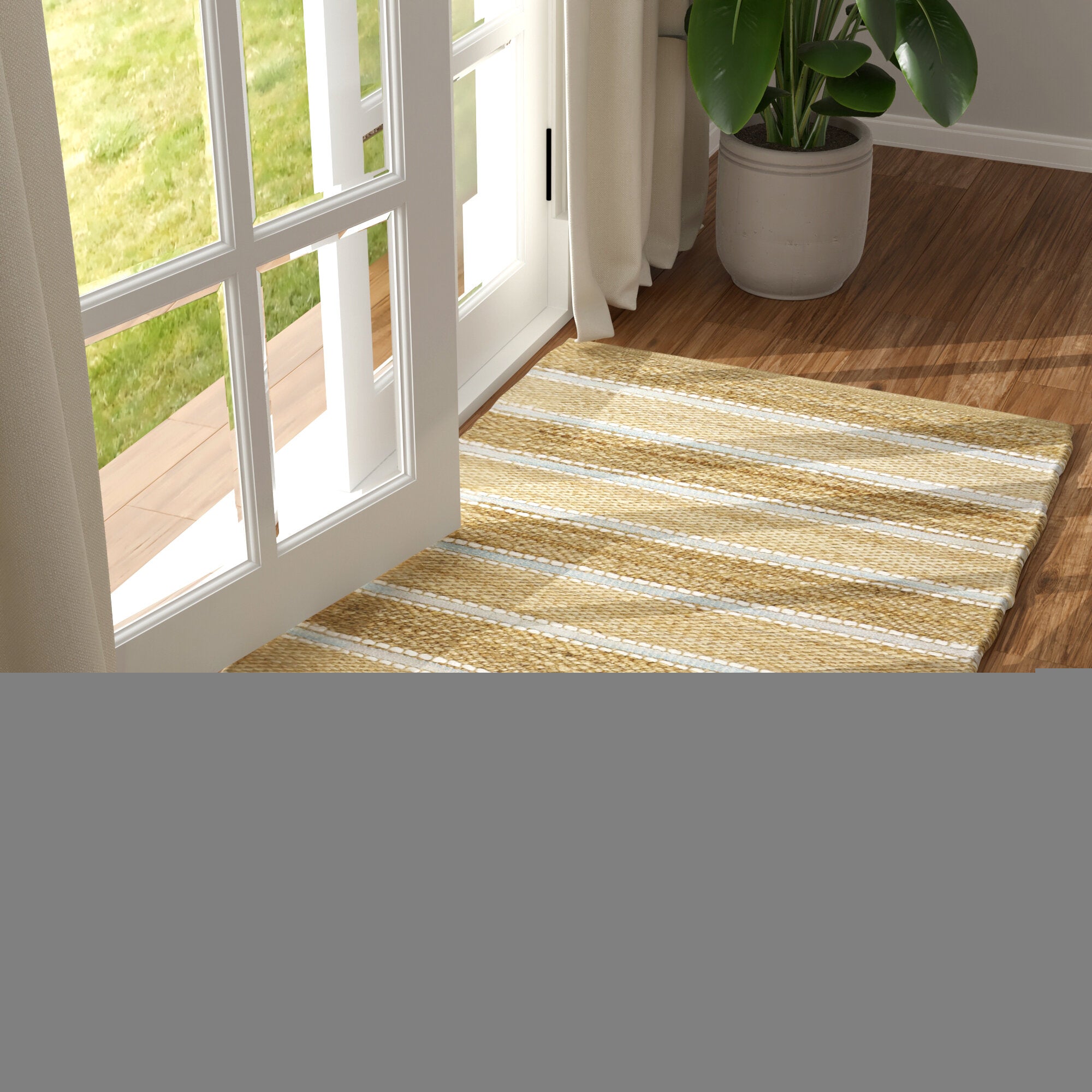 LR Home Naturals Rug — Spa Blue