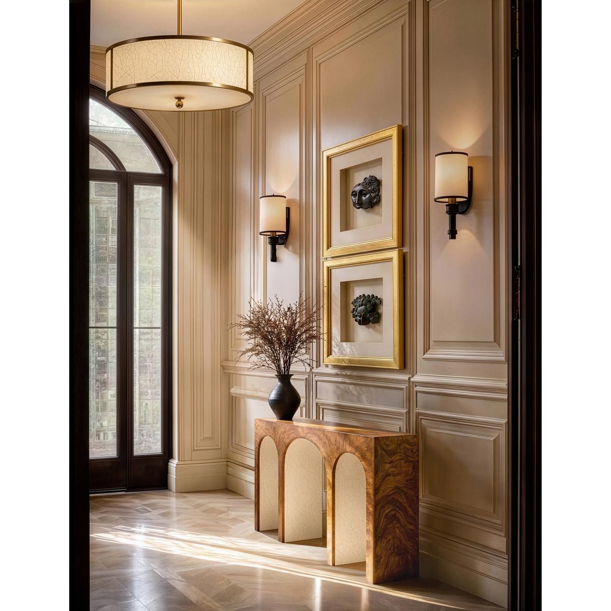 Orsman Crackle Drum Chandelier