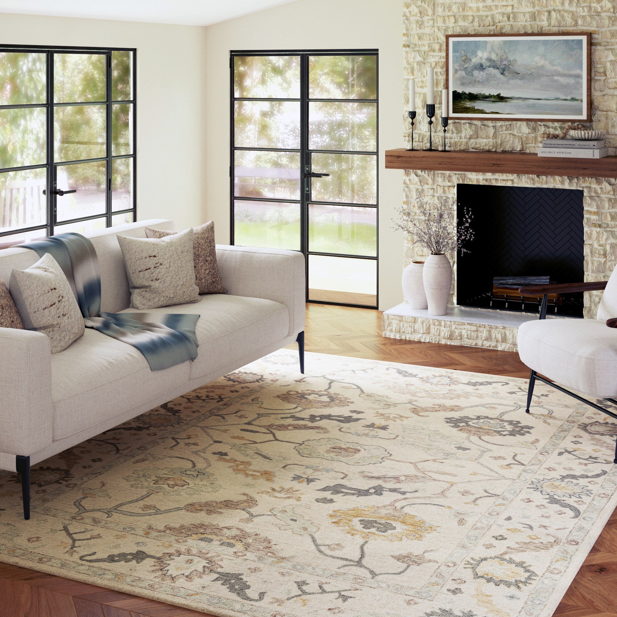 LR Home Pallor Rug — Cream / Multi