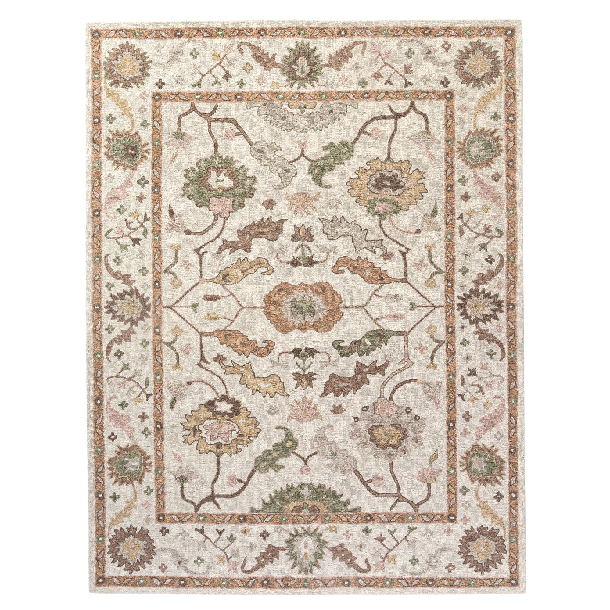 LR Home Pallor Rug — Ivory / Rust