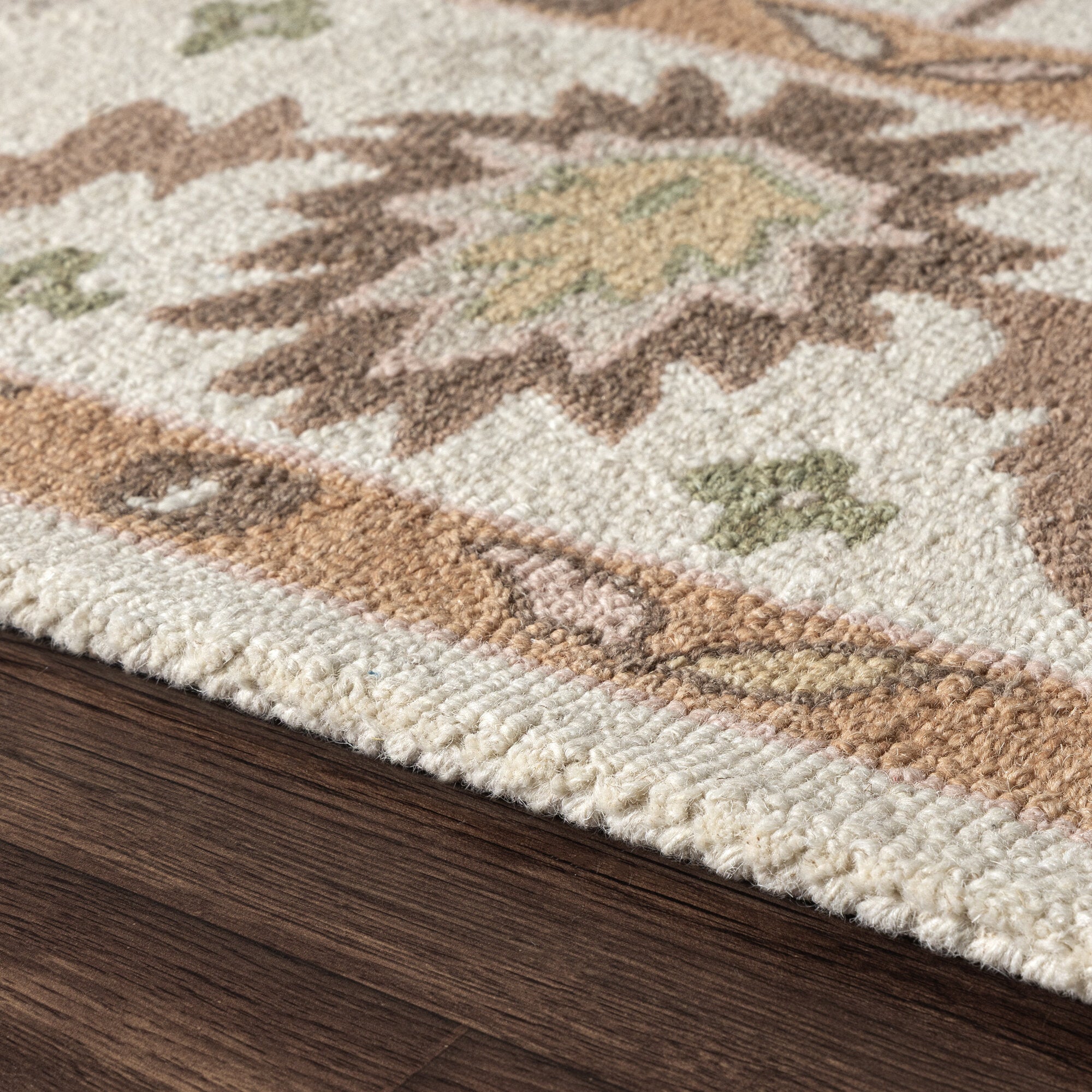 LR Home Pallor Rug — Ivory / Rust