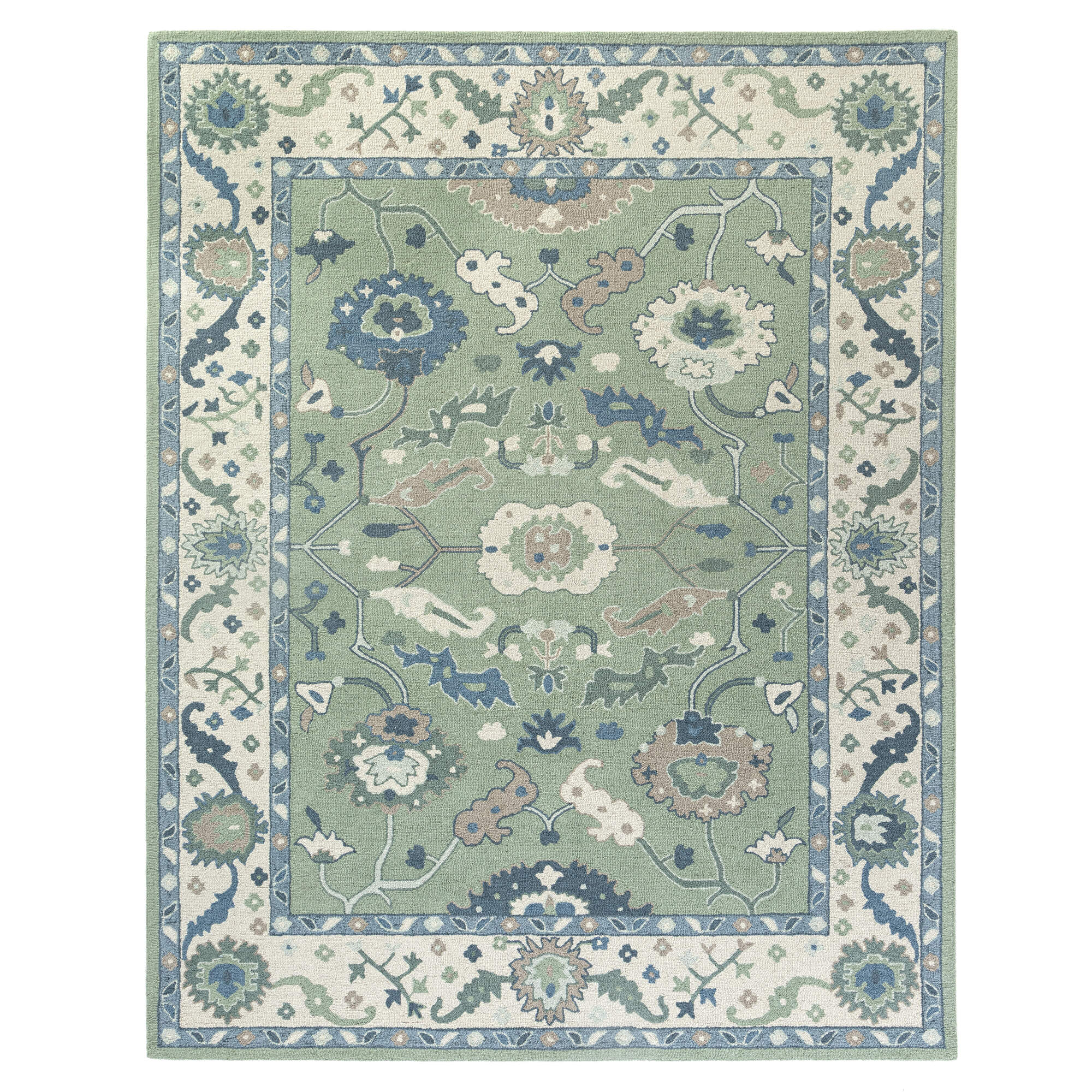 LR Home Pallor Rug — Green / Cream