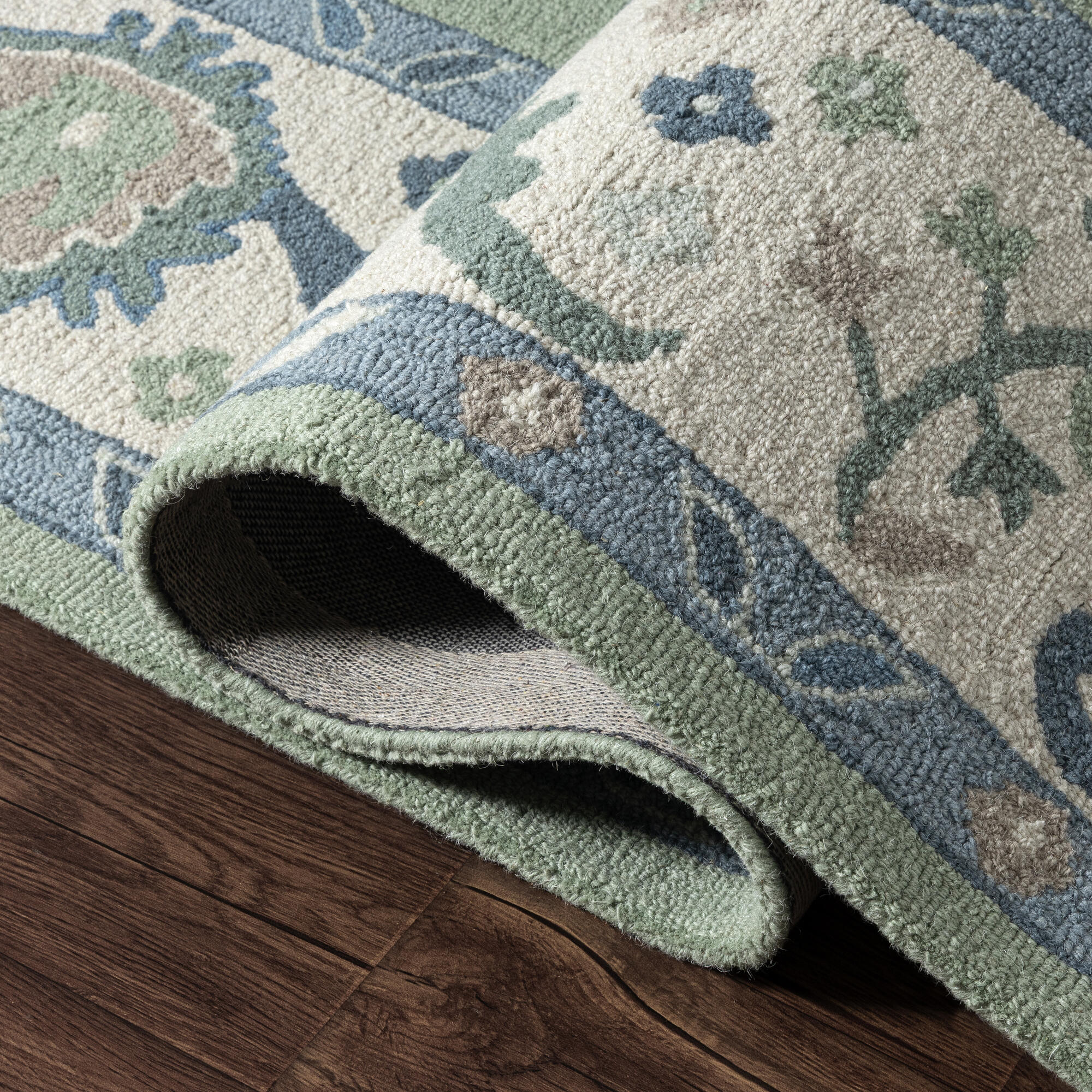 LR Home Pallor Rug — Green / Cream