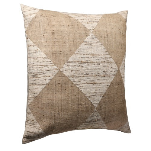 LR Home Linen & Silk Pillow — NATURAL/CREAM