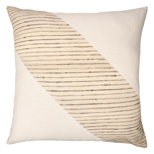 LR Home Linen & Silk Pillow — Natural / Ivory